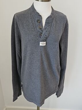 Abercrombie & Fitch Charcoal Henley Pullover
